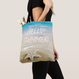 Bolsa Tote Olá! estrela do mar da praia da luz do sol do