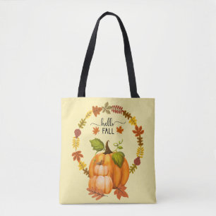 Bolsa Tote Olá Fall Autumn Deixa Pumpkins Por Todo O Mundo