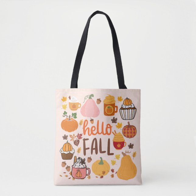 Bolsa Tote Olá Fall Pumpkins (Frente)