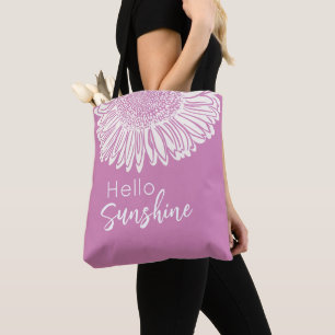 Bolsa Tote Olá Ilustração de Girassol Sunshine – Alegre