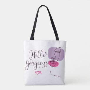 Bolsa Tote Olá ilustração de rosto maravilhosa