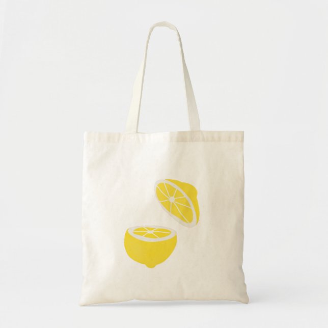 Bolsa Tote Olá Lemon, fruta amarela moderna (Frente)