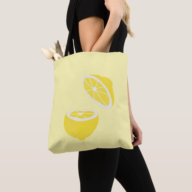Bolsa Tote Olá Lemon, fruta amarela moderna (Close Up)