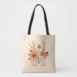 Bolsa Tote Olá outono Castanheiras de aquarela folhas outono