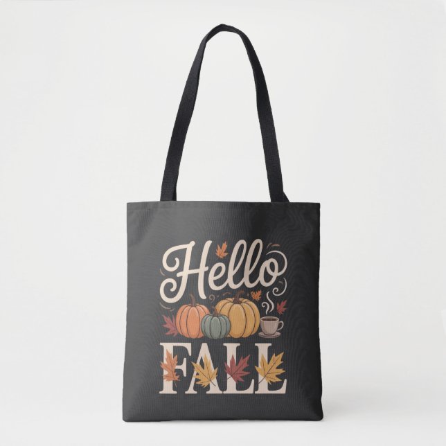 Bolsa Tote Olá Outono Estilo Vintage Outono (Frente)