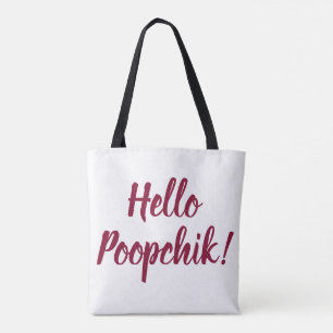 Bolsa Tote Olá! Poopchik! Sacola ucraniana do babá