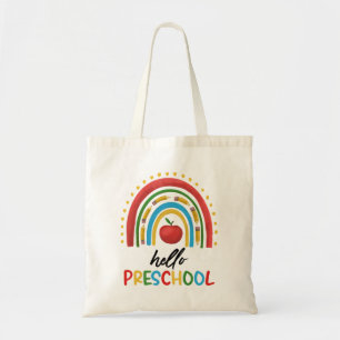 Bolsa Tote Olá Pré-Escolar, Arco-Íris Pré-Escolar De Volta À 