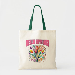 BOLSA TOTE OLÁ PRIMAVERA COM TULIPAS
