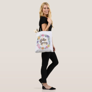 Bolsa Tote Olá Primavera Saco de Compras Decorado
