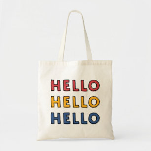 Bolsa Tote Olá! Saco de Tote de Tipografia Simples Moderna e