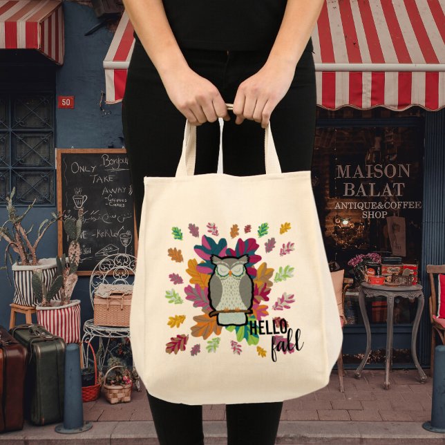 Bolsa Tote Olá, Sleeping Owl Design Tote Bag (Criador carregado)