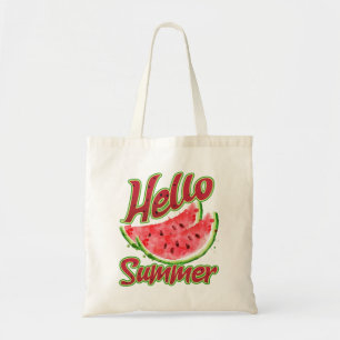 Bolsa Tote Olá Summer   Aquarela Design de melancia