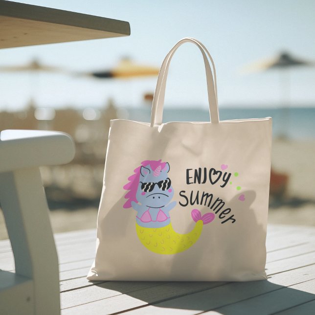 Bolsa Tote Olá Summer com a tipografia Toalha Tropical Bag (hello summer, beach tote bag, vacation tote bag, school tote bag, colorful typography, gift for her)