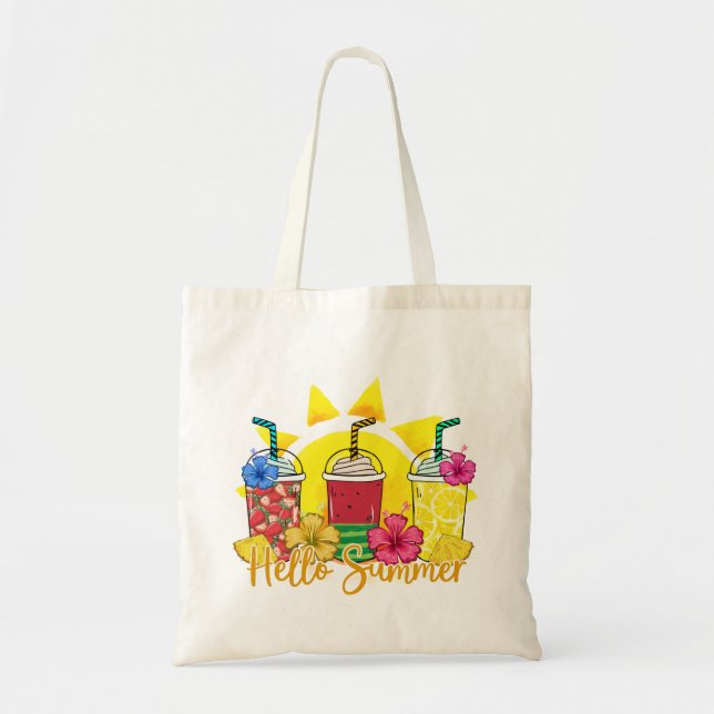 Bolsa Tote Olá Summer | Refrescando Fruta tropical Smoothy (Frente)