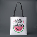 Bolsa Tote Olá Summer Watermelon<br><div class="desc">Uma bolsa de tote de verão com melancia. Saudações aos meses de férias de verão com uma nova bolsa de verão,  para crianças ou adultos.</div>