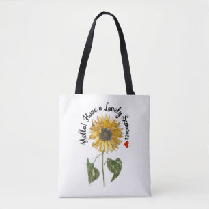 Bolsa Tote Olá! Tenha um verão adorável - girassol venenoso