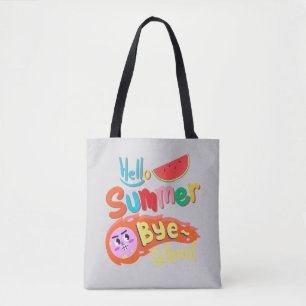 Bolsa Tote Olá Verão Tchau Sacola de Compras Arte