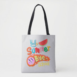 Bolsa Tote Olá Verão Tchau Sacola de Compras Arte