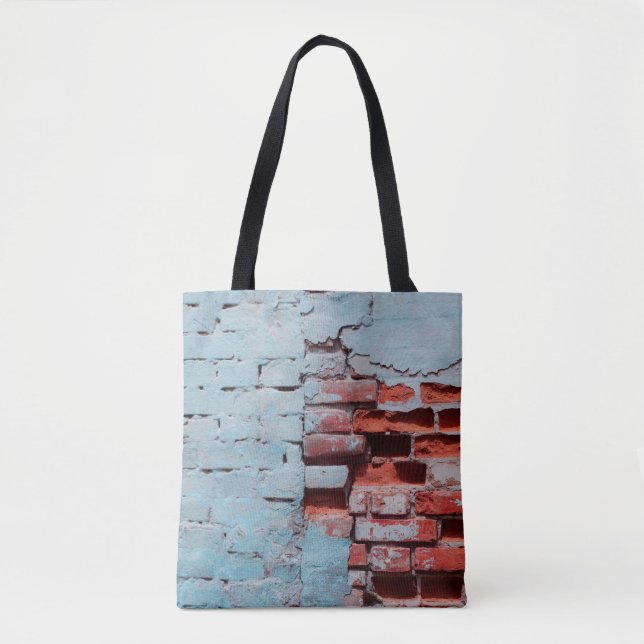 Bolsa Tote Old grungy brick wall with natural defects. Scratc (Frente)