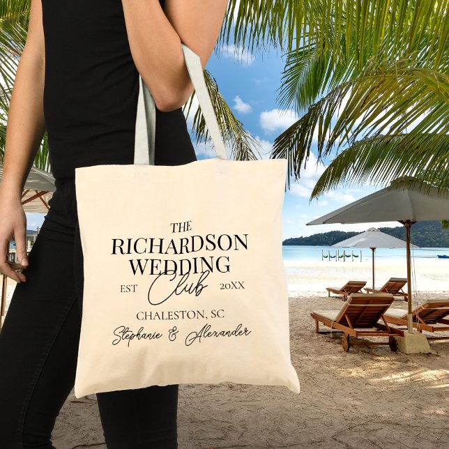 Bolsa Tote Old Money Social Club Custom Wedding Merch Favor (Criador carregado)