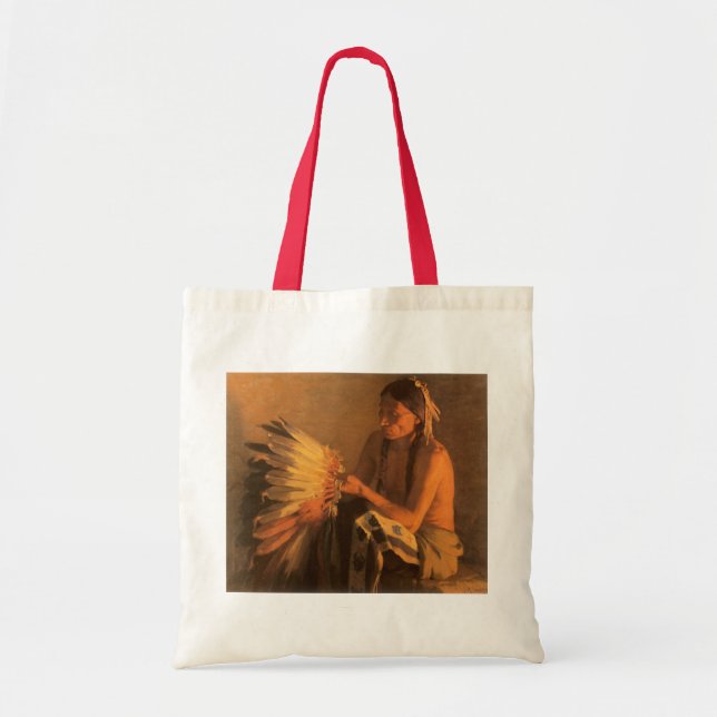 Bolsa Tote Old War Bonnet por Joseph Henry Sharp (Frente)