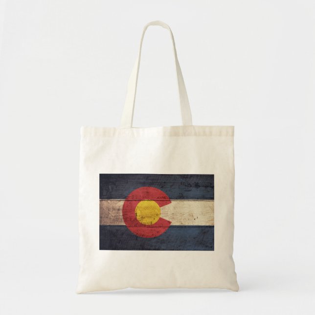 Bolsa Tote Old Wooden Colorado Flag (Frente)
