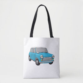 Bolsa Tote Oldtimer Blauer British Mini Cooper
