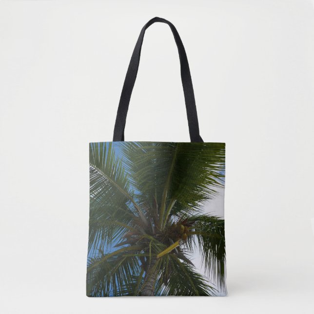 Bolsa Tote Olhando para a natureza tropical da árvore de palm (Frente)