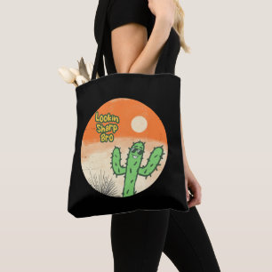 Bolsa Tote Olhando Sharp Bro Retro Vintage Desert Vibes Cactu