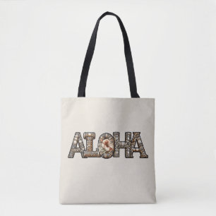 Bolsa Tote Olhar de bambu havaiano polinésio Aloha