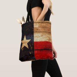 Bolsa Tote Olhar de madeira rústico do Grunge da bandeira do