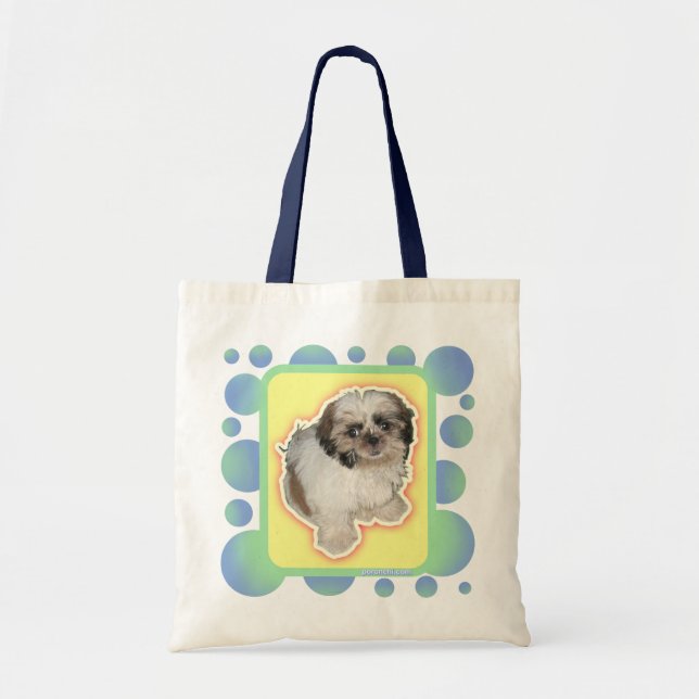 Bolsa Tote Olho bonito do filhote de cachorro de Pochi (Frente)