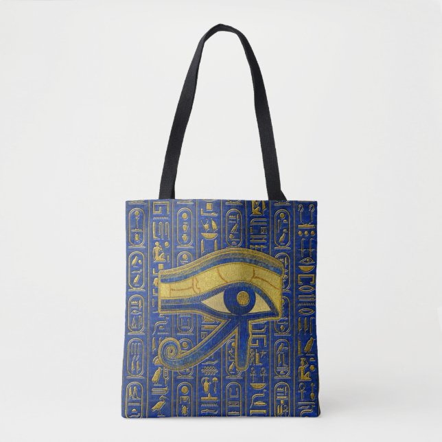 Bolsa Tote Olho egípcio Dourado do Lazuli de Horus - de (Frente)