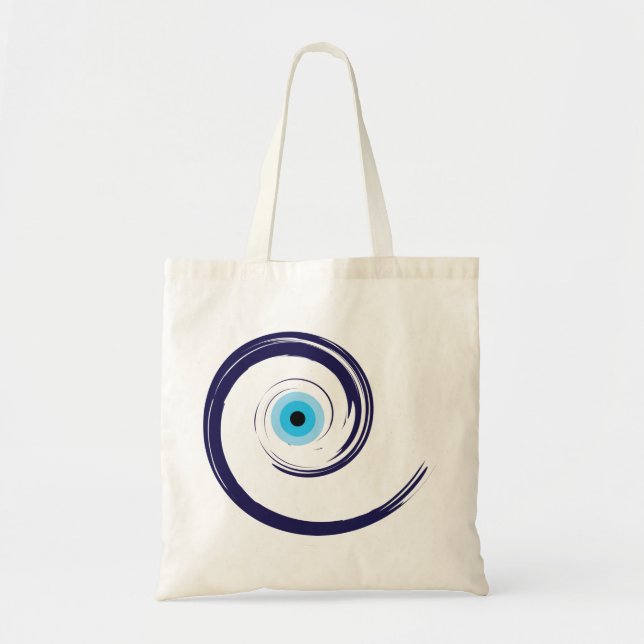 Bolsa Tote Olho-mau, Olho-Mal, Azul (Frente)