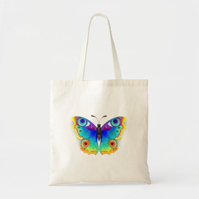 Bolsa Tote Olho Peacock da Borboleta Arco-Íris (Frente)