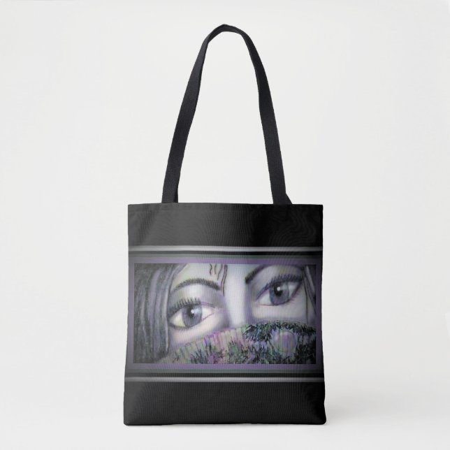 Bolsa Tote Olhos atrás do ventilador oriental (Frente)
