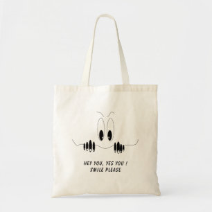 Bolsa Tote Olhos Curiosity Engraçados - Sorria - Adicione Se