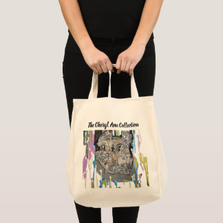 Bolsa Tote Olhos de Arte Gotejante Fragmentada Pintada no Ros