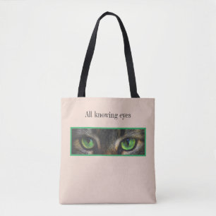 Bolsa Tote Olhos de gato fofos em bege