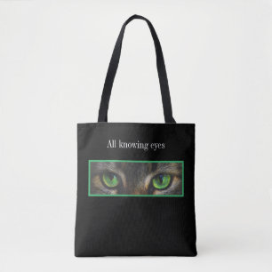 Bolsa Tote Olhos de gato fofos em preto