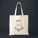 Bolsa Tote Olive Greenery Watercolor Floral Bridesmaid<br><div class="desc">Bagaço de madeira verde-oliva, cor-de-água. O texto pode ser alterado utilizando o menu "Detalhes" à direita. Para ajustado de tudo para as suas necessidades, clique no botão "Personalizar" e você pode alterar o estilo e a cor do texto. Outras cores estão disponíveis. Você pode alterar o tipo de papel no...</div>