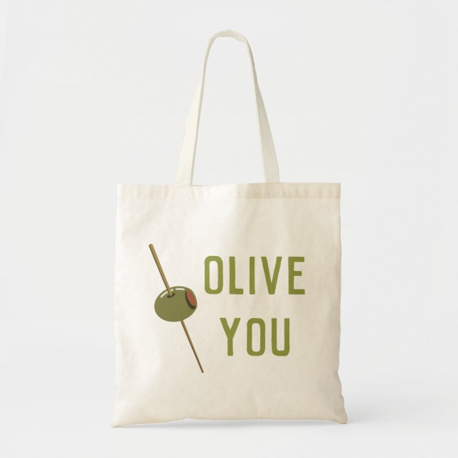 Bolsa Tote Olive You (Eu Te Amo) Engraçado Namorados Romântic (Frente)