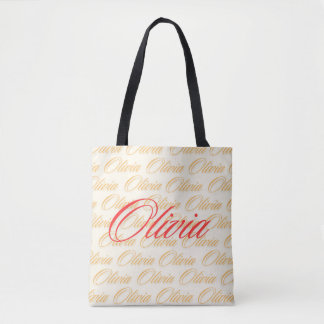 Bolsa Tote Olivia Name Pattern Design
