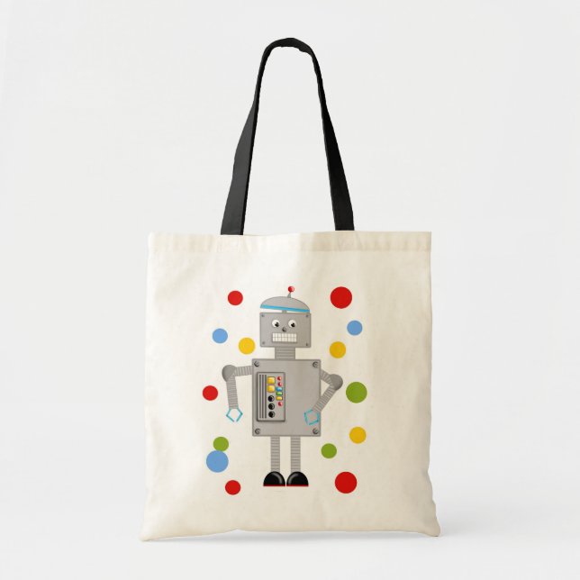 Bolsa Tote Ollie o robô (Frente)