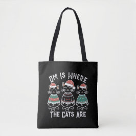 Bolsa Tote Om É Onde Os Gatos São Férias Festivas