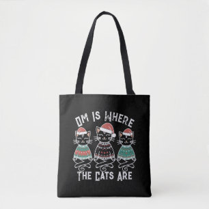 Bolsa Tote Om É Onde Os Gatos São Férias Festivas