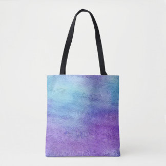 Bolsa Tote Ómbolo de Aquarela Azul e Púrpura