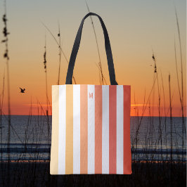 Bolsa Tote Ombre Beach Sunrise e Monograma Personalizado