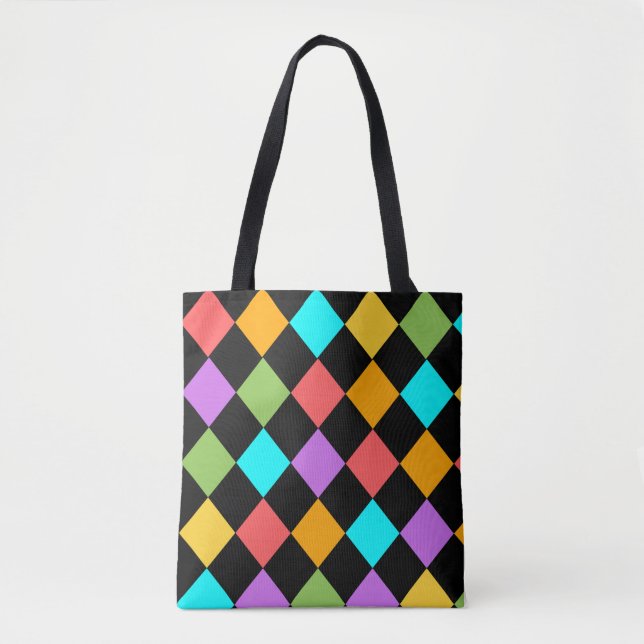 Bolsa Tote Ombro com padrão Design colorido (Frente)
