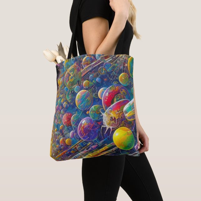 Bolsa tote ombro Corrida Espacial (Close Up)